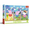 Trefl - Puzzle 3in1: Peppa Pig, La forza dell'Amicizia - 3 x 50 Pezzi, Confezione con Tre Puzzle per Bambini dai 4 anni