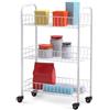 Avilia Carrello Cucina Multiuso 3 Ripiani in Metallo - Carrello con Ruote Portatutto 40x26x62cm, Salvaspazio per Bagno e Ufficio, Bianco