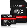 Magix Scheda MicroSD Card PRO Series Classe10 V30 + Adattatore SD , Velocità di lettura fino a 95 MB/s (128GB)