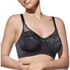 Selene, Reggiseno Donna in Pizzo, Senza Ferretto e Imbottitura, con Motivo Floreale, Collezione Scarlett, Colore Nero, Taglia 8B