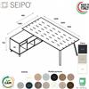 SEIPO VERTEX scrivania ELEGANTE piano in HPL con mobile portante Seipo P. 900 - VX.0226 27 28 VX.0036 SX