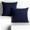 DecoKing 2 federe 80 x 80 cm jersey in 100% Jersey di Cotone Pettinato chiusura lampo blu scuro ambra