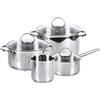 Moneta Batteria di Pentole Allegro 7 Pezzi in Accio Inox