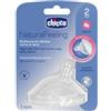 Chicco Tettarella,Compatibili con Biberon Natural Feeling 2 Mesi +, Flusso Medio, Tettarella Simil-seno, In Silicone, 1 pezzo