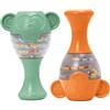 Chicco Maracas Eco+ Scimmie, Gioco Sonoro in Plastica Riciclata, 2 Maracas Colorate da Afferrare, Scuotere e Suonare, Giocattolo per Bambini 6-36 Mesi
