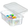 KADAX Contenitore rettangolare con coperchio, impilabile, scatola di plastica, contenitore salvaspazio (4,5 L, trasparente)