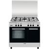 Glem Gas AR965VI cucina A Nero, Acciaio inox
