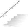 Relaxdays Corrimano in Acciaio 201, Lunghezza: 150 cm, Barra Rotonda per Scale Interne e Esterne, Ø 38 mm, Argento