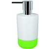 Spirella Dispenser per Sapone Liquido Moji" Dispenser per lozione capacità 300 ML con Base in Silicone Finitura Soft Touch capacità 300 ML (ØxH): 7,5 x 16,5 cm - Bianco/Verde