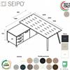 SEIPO VERTEX scrivania ELEGANTE piano in HPL con mobile portante Seipo P. 900 - VX.0226 27 28 VX.0041 SX