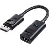 Cable Matters Adattatore 8K DisplayPort 1.4 a HDMI con 4K 120Hz o 8K 60Hz, Cavo adattatore unidirezionale da Display Port 1.4 a HDMI 8K in nero, supporto di RTX 3080/3090, RX 6800/6900 e altro