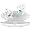 Yowu Cuffie da elfo, auricolari Bluetooth 5.0, 10 colori RGB effetti con controllo app, doppio microfono riduzione del rumore, IPX4, impermeabile, con custodia di ricarica, bianco gelo