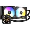 Corsair Sistema di raffreddamento a liquido per CPU iCUE H100i ELITE LCD, Schermo LCD IPS personalizzabile, 40 LED RGB, Ventole da 120 mm, Radiatore da 240 mm, COMMANDER CORE incluso, nero