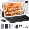 ZONKO Tablet 2025, tablet da 10 pollici, 16 GB RAM+128 GB ROM/TF 1TB, 5 G+2,4 G, 8 core 2,0 GHz, 8000 mAh, 13 MP+8 MP, tablet PC Android Tablet con tastiera penna, 1080 FHD, GPS GMS Tablet Argento