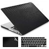 AMCJJ Compatibile con MacBook Air 13.6 pollici Caso 2024 2023 2022 M3 A3113 M2 A2681, Plastica Hard Shell Caso & Cover Tastiera & Protezione dello Schermo - Black Leather
