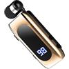 Honhoha Auricolare nell'orecchio | Auricolare stereo senza fili - Auricolari sportivi da lavoro con clip, auricolare retrattile per donna, uomo, ufficio, sport