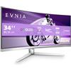 Philips Monitors Philips Evnia 34M2C8600 Monitor da gioco curvo OLED WQHD da 34 pollici,175 Hz, Ambiglow, HDR400, FreeSync Premium Pro,G-Sync Comp.(3440x1440, 0,1 ms GtG, HDMI, DisplayPort,USB-C,USB Hub) grigio/bianco
