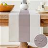 Vorysum Runner Tavolo Moderno Poliestere Impermeabile Tovaglia Antimacchia Runner Effetto Lino Lavabile Decorazione Tavolo da Pranzo Sala da Pranzo, Feste, Festival Matrimoni (Beige, 33x183cm )
