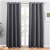 PONY DANCE Tende Oscuranti per Interni 2 Pezzi L 140 x A 210 cm Tende Termiche Isolanti Camera da Letto con Anelli Curtains per Salotto Eleganti Moderne, Grigio