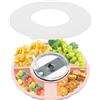 Auptiz Piatto da spuntino con coperchio, Vassoio per snack compatibile con Stanley Cup 40 oz, Vassoio per snack ad anello in silicone con 4 scomparti, vassoio riutilizzabile senza tazze - Rosa