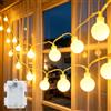 Gcstnn Catena luminosa a batteria, per esterni, 6 m, 40 LED, luce bianca calda, con timer da 6 ore, IP65, impermeabile, per camera da letto, balcone, cameretta dei bambini, decorazione natalizia