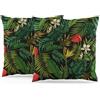 ggaimwf Federe Cuscino Tropicale Confezione da 2 Federe per cuscino Giungla Foglia Foglie tropicali Foresta Copricuscino Foglia per uomo Donne Bambini Divano Camera da letto Soggiorno Panca 40x40 cm