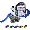 Majorette - Urban Garage, parcheggio a 3 Livelli con Ascensore, Autolavaggio e Pompa di Benzina, Include 5 Auto in Die-Cast in Scala 1:64, dai 3 anni