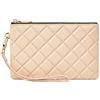 Doris&Jacky Goatskin Portafoglio in pelle Wristlet Pochette Cute Small Bag con cinturino (Lambskin-Quilted-pink, Rosa Quilted-Pink)