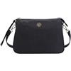 Y Not Y-Not 3 Compartment Shoulder Bag in Nylon con Stampa Tono su Tono