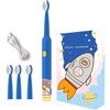 LIWEARE Spazzolino elettrico per bambini a partire dagli 8 ai 12 anni, spazzolino elettrico con timer, 3 modalità, IPX7, impermeabile (blu, 27,7 x 2,15 cm)