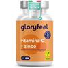 Gloryfeel Vitamina C, 180 Capsule, 500 mg + Zinco 10 mg, Qualità Testata Premium, Scorta 6 mesi, Integratore Difese Immunitarie, Vitamina C Pura Tamponata con Ascorbato di Calcio con Zinco, 100% Vegan