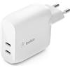 Belkin Caricabatteria da parete USB Type C PD da 40 W (2 porte USB-C, 20 W per porta, ricarica rapida PD per iPhone 14/14 Plus, 13, 12, iPad Pro, Galaxy e altri)
