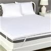 Amazon Basics Coprimaterasso in schiuma confortevole, con rivestimento lavabile, 160W x 200L x 6H cm, colore: bianco