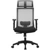 SONGMICS Sedia da Ufficio Ergonomica, Poltrona in Rete per Computer, Supporto Lombare, Poggiatesta e Braccioli Regolabili, Schienale Regolabile Bloccabile fino a 120°, Grigio OBN55BG