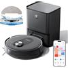Proscenic Q8 Max Robot Aspirapolvere Lavapavimenti con Mappatura, 5000 Pa/200 min, Svuotamento Automatico di Polvere, Navigazione LiDAR, Anti-Groviglio di Capelli, APP/Aleax/Wifi
