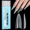 TOMICCA 240 Pezzi Unghie Finte da Stiletto, Tip Unghie Ricostruzione Mezza Copertura Finte Francese, 12 Taglie per Saloni di Manicure Professionale, Principiante