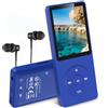AGPTEK Lettore MP3 16GB Lettore MP3 Portatile con Schermo 1,8 Pollici, Radio FM, Piccolo Musicale MP3 Running Sportivo, Supporto Massimo Memory Card TF 64GB, Blu