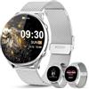 elfofle Smartwatch Donna Uomo con Chiamate, 1.39" HD Touchscreen Orologio, Impermeabile IP67 /SpO2 Fitness Tracker/Ciclo Mestruale Frequenza Cardiaca Sleep Monitor per iOS Android Argento