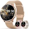 elfofle Smartwatch Donna Uomo con Chiamate, 1.39" HD Touchscreen Orologio, Impermeabile IP67 /SpO2 Fitness Tracker/Ciclo Mestruale Frequenza Cardiaca Sleep Monitor per iOS Android Oro rosa