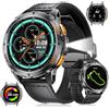 LIGE Smartwatch Uomo con GPS/Altezza/Pressione,1.43'' AMOLED Orologio Smartwatch con Torcia LED/530mAh/Chiamata,IP68 Impermeabile 180+ Modalità Sport Cardiofrequenzimetro SpO2 per Android iOS