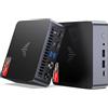 NiPoGi AM21 Mini PC Ryzen 9 6900HX (8C/16T, Fino a 4,9 GHz),16GB DDR5 4800MHz/512GB M.2 NVME SSD Mini Computer 𝖶-11 Pro,4K@60Hz Quad-Screen-Display USB4+Type C+HDMI*2,Wifi6/BT5.2 Micro Gaming PC