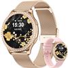 elfofle Smartwatch Donna con funzione telefonica, 1,32" IPS Screen IP68 Impermeabile /120 Modalità Sport/Orologio da Polso/SpO2/Ciclo Mestruale Monitor Sonno Diamond Smart per iOS Android Oro Rosa