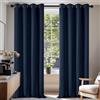 Deconovo Tende Oscuranti per Interni 2 Pezzi 210 CM Altezza, Termiche Isolanti, Anti-Rumore, con Anelli, Ideali per Camera da Letto e Soggiorno, 140x210 CM, Blu Navy