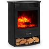 Klarstein Camino Elettrico, Caminetto 1900 W, Riscaldamento a Basso Consumo, Fuoco Finto LED, Spazio per Legna, Termocamino Con Telecomando, Termostato e Timer
