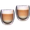Feelino Set da 2 Tazze Cappuccino, Bicchieri Caffe Vetro Borosilicato 400ml, Tazze Vetro Doppia Parete per Caffè Macchiato, Ice Cofffee, Tazze Trasparenti per Caffè, Bicchieri Termici Doppio Vetro