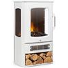 Klarstein Camino Elettrico, Caminetto Elettrico 2000 W, Camino Finto a Riscaldamento Elettrico a Basso Consumo, Fuoco Finto LED, Spazio per Legna, Termocamino con Telecomando, Termostato e Timer