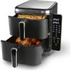 GOURMETmaxx FryUp Friggitrice ad aria calda verticale a doppia camera | Airfryer verticale | Display touch pieghevole | 32% salvaspazio | Capacità 10 l | Friggitrice ad aria calda 2 camere
