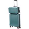 R.Leone Valigia Ryanair 55x40x20 cm + 40x20x25 cm Set 2 Pezzi Trolley Bagaglio a mano 4 Ruote e Beauty Case in ABS 2208 (Verde Scuro, Set 2 Pezzi S+XS)