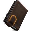 LORZOR® Portafoglio Uomo Slim vera Pelle, Porta Carte di Credito con Protezione RFID & Portamonete, Portacarte Uomo Pop-up Contenere 10 Carte, Porta Tessere Tascabile, Magnetica