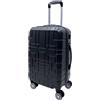 R.Leone Valigia da 1 pezzo Fino a Set 4 Trolley Rigido grande, medio, bagaglio a mano e beauty case 4 ruote in ABS 611 (S Valigia Bagaglio a mano, Nero)